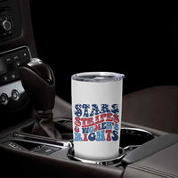Stars Stripes And Women Rights Tumbler Cup Groovy Retro 4th Of July - Wonder Print Shop