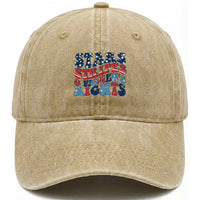 Stars Stripes And Women Rights Washed Cotton Baseball Cap Groovy Retro 4th Of July