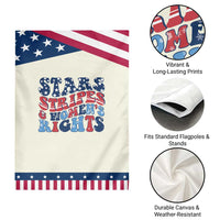 Stars Stripes And Women Rights Garden Flag Groovy Retro 4th Of July
