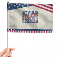 Stars Stripes And Women Rights Patriotic Handheld Flag Groovy Retro 4th Of July