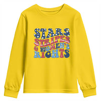 Stars Stripes And Women Rights Youth Sweatshirt Groovy Retro 4th Of July - Wonder Print Shop
