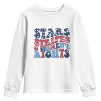 Stars Stripes And Women Rights Youth Sweatshirt Groovy Retro 4th Of July - Wonder Print Shop