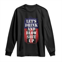 Funny Beer American Flag 4th of July Long Sleeve Shirt Merica Drinking USA - Wonder Print Shop