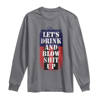 Funny Beer American Flag 4th of July Long Sleeve Shirt Merica Drinking USA - Wonder Print Shop
