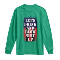 Funny Beer American Flag 4th of July Long Sleeve Shirt Merica Drinking USA - Wonder Print Shop