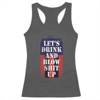 Funny Beer American Flag 4th of July Racerback Tank Top Merica Drinking USA - Wonder Print Shop