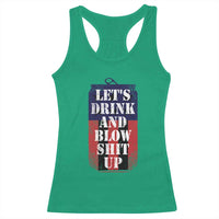 Funny Beer American Flag 4th of July Racerback Tank Top Merica Drinking USA - Wonder Print Shop