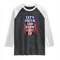 Funny Beer American Flag 4th of July Raglan Shirt Merica Drinking USA - Wonder Print Shop