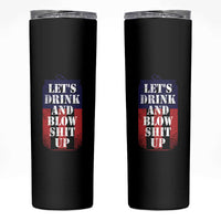 Funny Beer American Flag 4th of July Skinny Tumbler Merica Drinking USA - Wonder Print Shop