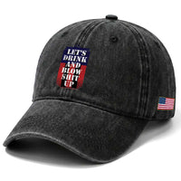 Funny Beer American Flag 4th of July Washed Cotton Baseball Cap Merica Drinking USA