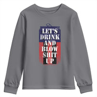 Funny Beer American Flag 4th of July Youth Sweatshirt Merica Drinking USA - Wonder Print Shop