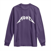 ADHD Long Sleeve Shirt Funny Heavy Metal Rock Music Design Meme - Wonder Print Shop