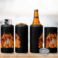 Funny Skeleton ADHD 4 in 1 Can Cooler Tumbler Meme Flames Neurodivergent Gen Z - Wonder Print Shop