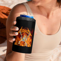 Funny Skeleton ADHD 4 in 1 Can Cooler Tumbler Meme Flames Neurodivergent Gen Z - Wonder Print Shop