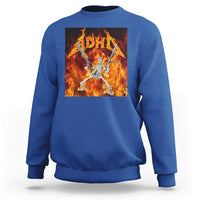 Funny Skeleton ADHD Sweatshirt Meme Flames Neurodivergent Gen Z - Wonder Print Shop