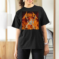 Funny Skeleton ADHD T Shirt For Women Meme Flames Neurodivergent Gen Z - Wonder Print Shop