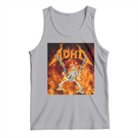 Funny Skeleton ADHD Tank Top Meme Flames Neurodivergent Gen Z - Wonder Print Shop