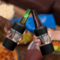 ADHD Cat Meme 4 in 1 Can Cooler Tumbler Funny Panic Cat Mental Health Awareness - Wonder Print Shop