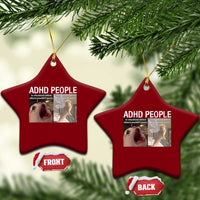 ADHD Cat Meme Ceramic Ornament Funny Panic Cat Mental Health Awareness - Wonder Print Shop