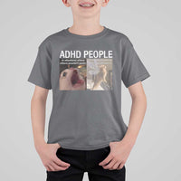 ADHD Cat Meme T Shirt For Kid Funny Panic Cat Mental Health Awareness - Wonder Print Shop
