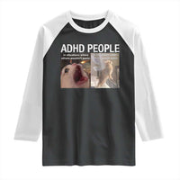 ADHD Cat Meme Raglan Shirt Funny Panic Cat Mental Health Awareness - Wonder Print Shop