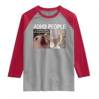 ADHD Cat Meme Raglan Shirt Funny Panic Cat Mental Health Awareness - Wonder Print Shop
