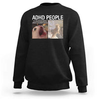 ADHD Cat Meme Sweatshirt Funny Panic Cat Mental Health Awareness - Wonder Print Shop