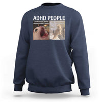 ADHD Cat Meme Sweatshirt Funny Panic Cat Mental Health Awareness - Wonder Print Shop