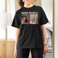 ADHD Cat Meme T Shirt For Women Funny Panic Cat Mental Health Awareness - Wonder Print Shop
