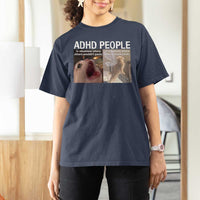 ADHD Cat Meme T Shirt For Women Funny Panic Cat Mental Health Awareness - Wonder Print Shop