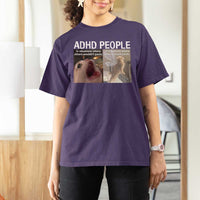 ADHD Cat Meme T Shirt For Women Funny Panic Cat Mental Health Awareness - Wonder Print Shop
