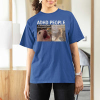 ADHD Cat Meme T Shirt For Women Funny Panic Cat Mental Health Awareness - Wonder Print Shop