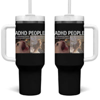 ADHD Cat Meme Tumbler With Handle Funny Panic Cat Mental Health Awareness - Wonder Print Shop