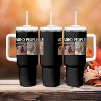 ADHD Cat Meme Tumbler With Handle Funny Panic Cat Mental Health Awareness - Wonder Print Shop