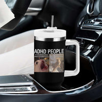 ADHD Cat Meme Tumbler With Handle Funny Panic Cat Mental Health Awareness - Wonder Print Shop