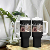 ADHD Cat Meme Tumbler With Handle Funny Panic Cat Mental Health Awareness - Wonder Print Shop