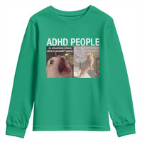 ADHD Cat Meme Youth Sweatshirt Funny Panic Cat Mental Health Awareness - Wonder Print Shop