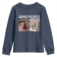 ADHD Cat Meme Youth Sweatshirt Funny Panic Cat Mental Health Awareness - Wonder Print Shop