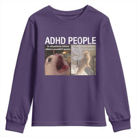 ADHD Cat Meme Youth Sweatshirt Funny Panic Cat Mental Health Awareness - Wonder Print Shop