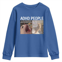 ADHD Cat Meme Youth Sweatshirt Funny Panic Cat Mental Health Awareness - Wonder Print Shop
