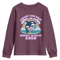 Side Quest ADHD Youth Sweatshirt Funny Neurodivergent Meme - Wonder Print Shop