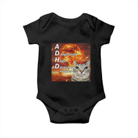 ADHD Cat Meme Baby Onesie Funny Kitty Flames Neurodivergent Gen Z - Wonder Print Shop