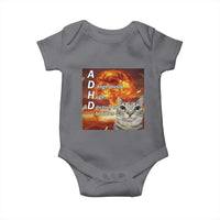 ADHD Cat Meme Baby Onesie Funny Kitty Flames Neurodivergent Gen Z - Wonder Print Shop