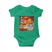 ADHD Cat Meme Baby Onesie Funny Kitty Flames Neurodivergent Gen Z - Wonder Print Shop
