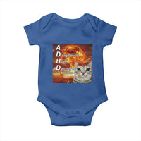 ADHD Cat Meme Baby Onesie Funny Kitty Flames Neurodivergent Gen Z - Wonder Print Shop