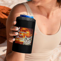 ADHD Cat Meme 4 in 1 Can Cooler Tumbler Funny Kitty Flames Neurodivergent Gen Z - Wonder Print Shop