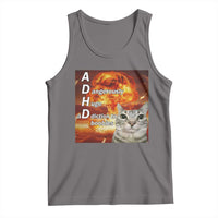 ADHD Cat Meme Tank Top Funny Kitty Flames Neurodivergent Gen Z - Wonder Print Shop