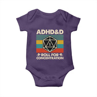 ADHD&D Roll for Concentration Baby Onesie Retro 90s ADHD Roll For Concentration Funny Gamer - Wonder Print Shop
