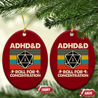 ADHD&D Roll for Concentration Ceramic Ornament Retro 90s ADHD Roll For Concentration Funny Gamer - Wonder Print Shop