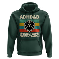 ADHD&D Roll for Concentration Hoodie Retro 90s ADHD Roll For Concentration Funny Gamer - Wonder Print Shop